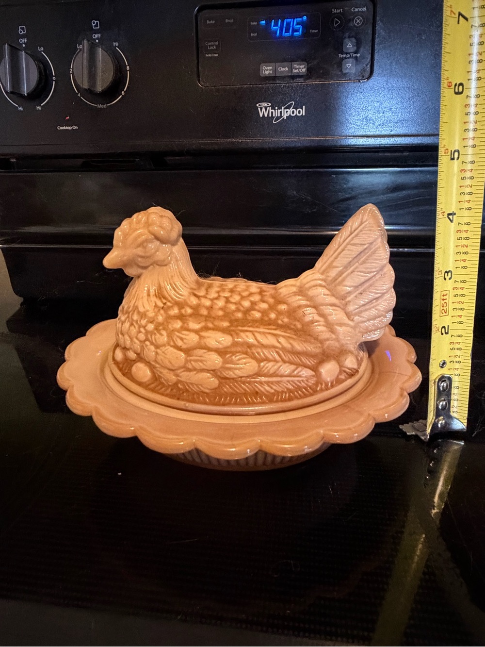 Vintage Mosser Chocolate slag glass nesting hen, like new. - Picture 12 of 16